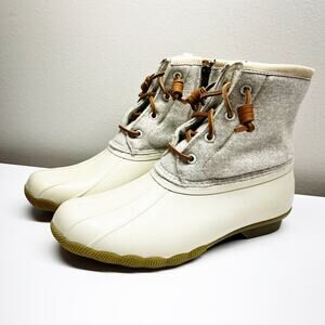 NEW Sperry Syren Gulf Duck Boots in Off White Womens Size 9.5